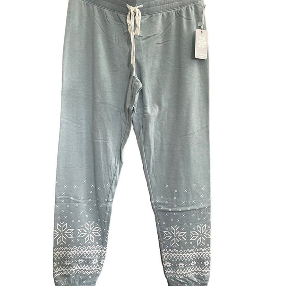 PJ Salvage Other - NWT  PJ Salvage XS Border Print Pajama Pants Snowflakes Fair Isle Ice Blue